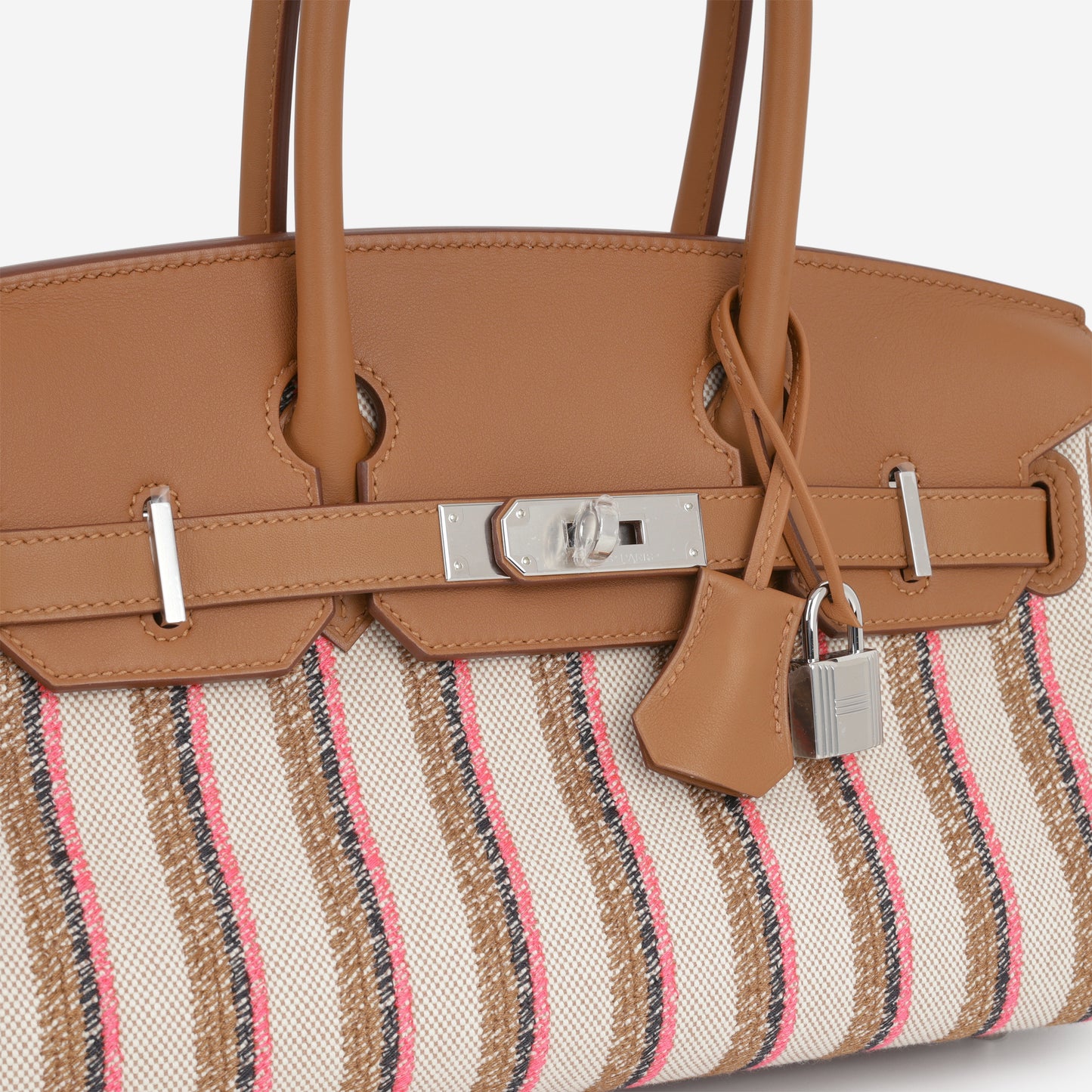 Hermès Shoulder Birkin 29 Light - Broderie Couverture Rayures / Gold Swift | Palladium Hardware