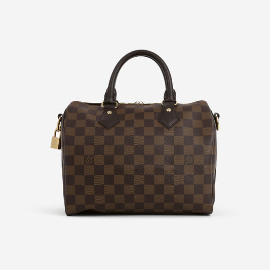 Louis Vuitton Speedy 25 Bandoulière - Damier Ebene | Gold Hardware - Bagista