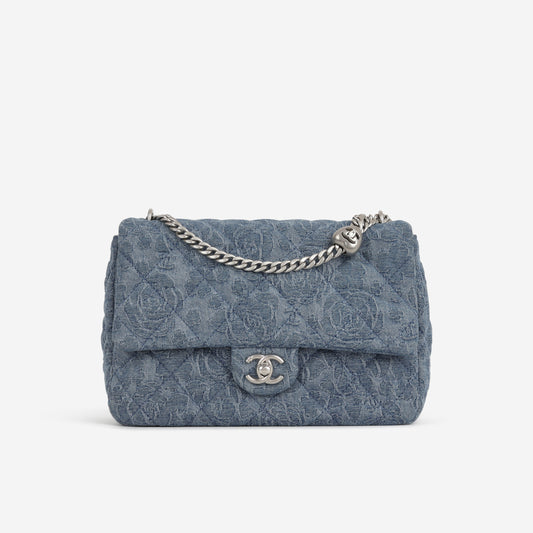 Chanel Camellia Sweetheart Crush - Blue Denim | Silver Hardware