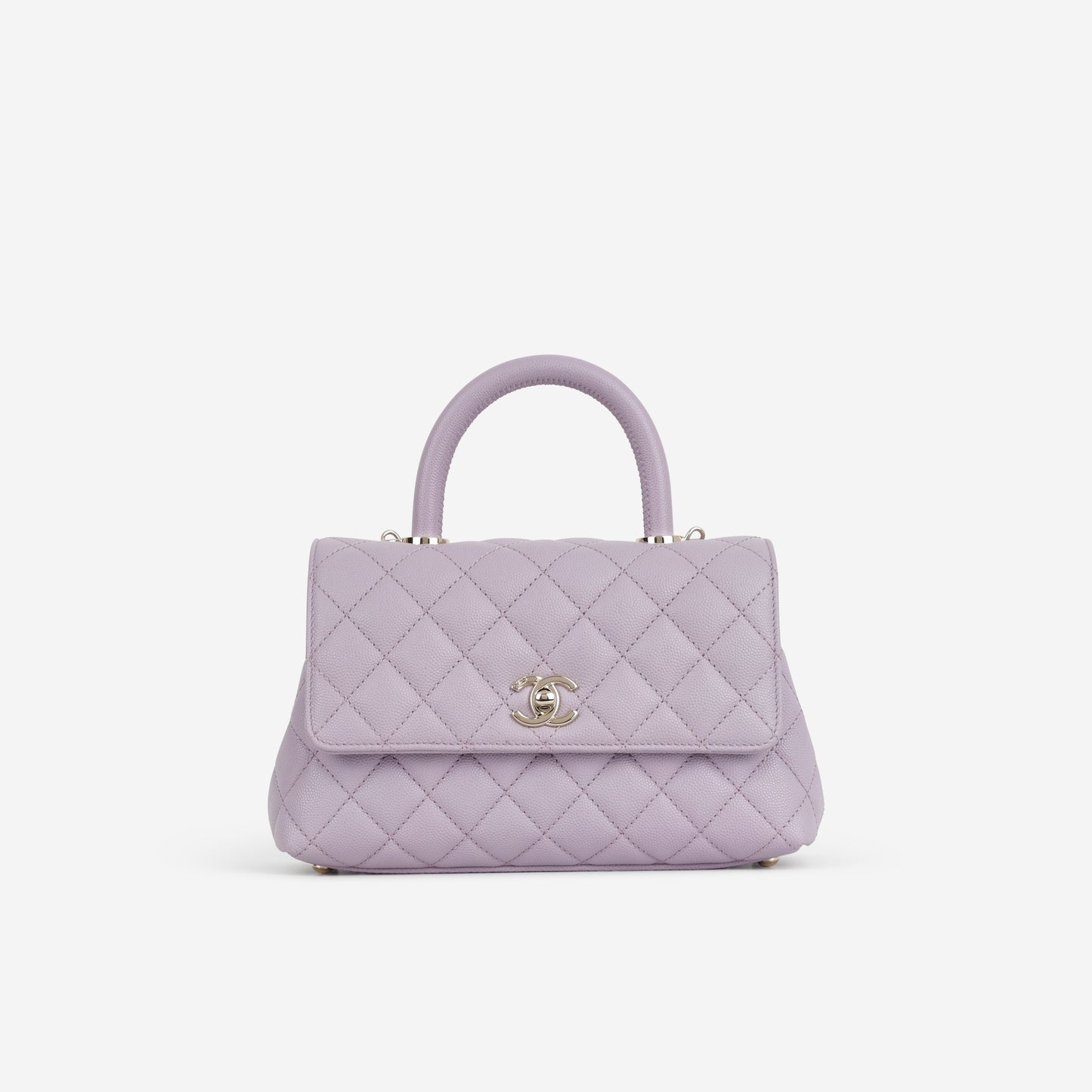 Chanel Small Coco Handle - Lilac Caviar | Champagne Gold Hardware