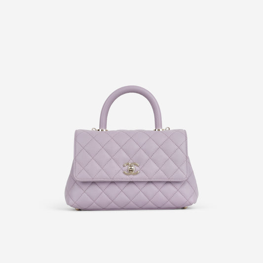 Chanel Small Coco Handle - Lilac Caviar | Champagne Gold Hardware