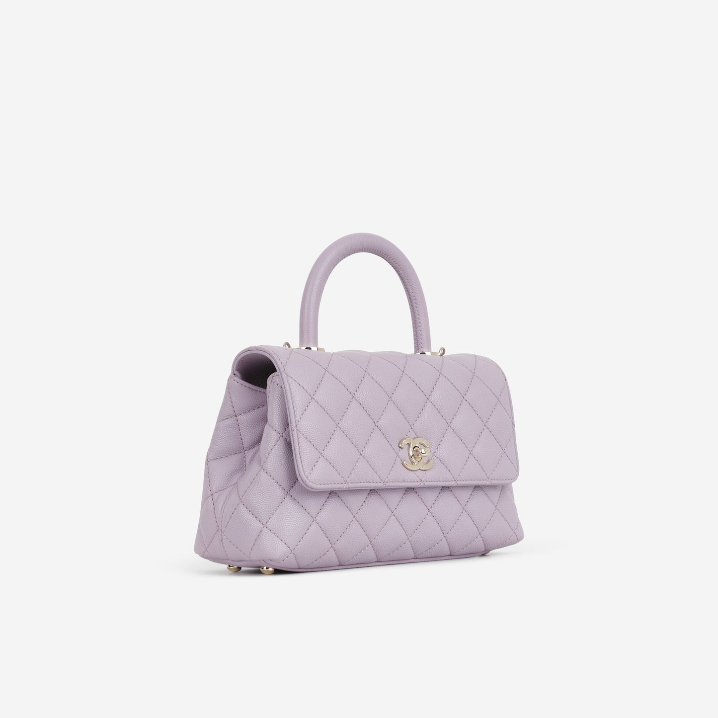 Chanel Small Coco Handle - Lilac Caviar | Champagne Gold Hardware