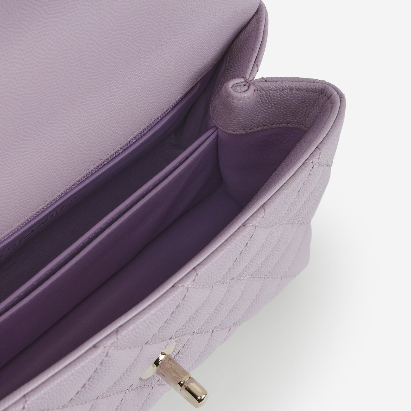 Chanel Small Coco Handle - Lilac Caviar | Champagne Gold Hardware