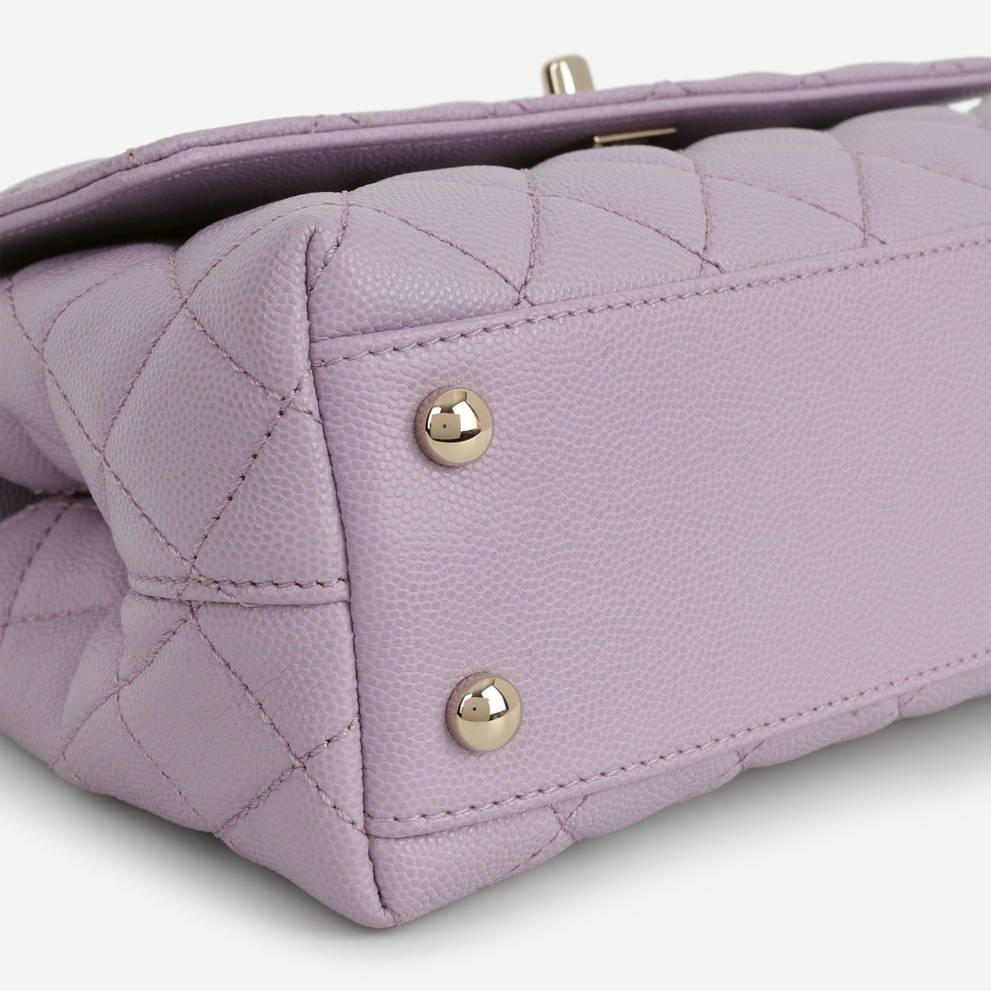 Chanel Small Coco Handle - Lilac Caviar | Champagne Gold Hardware