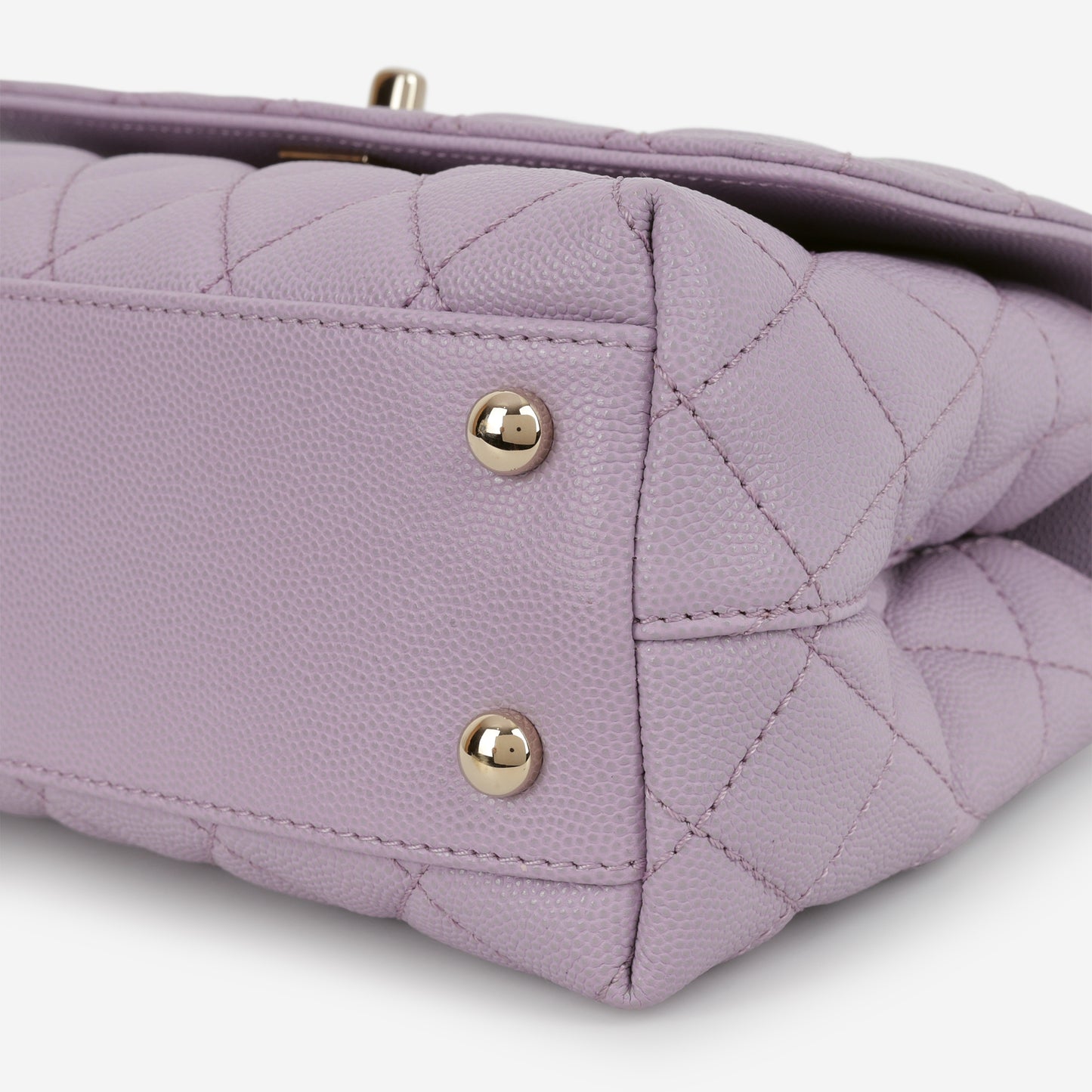 Chanel Small Coco Handle - Lilac Caviar | Champagne Gold Hardware