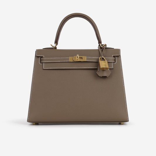 Hermès Kelly 25 - Etoupe Epsom | Gold Hardware