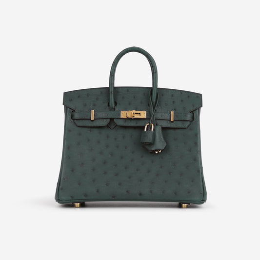 Hermès Birkin 25 - Vert Cypres Ostrich | Gold Hardware