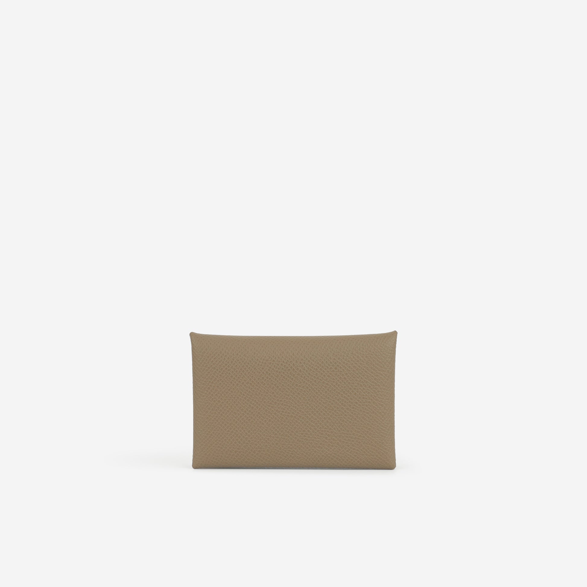 Hermès Calvi Card Holder - Etoupe Epsom | Palladium Hardware - Bagista