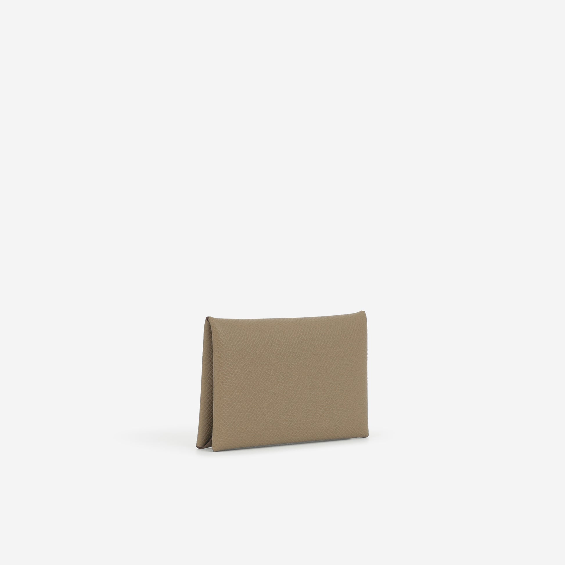 Hermès Calvi Card Holder - Etoupe Epsom | Palladium Hardware - Bagista