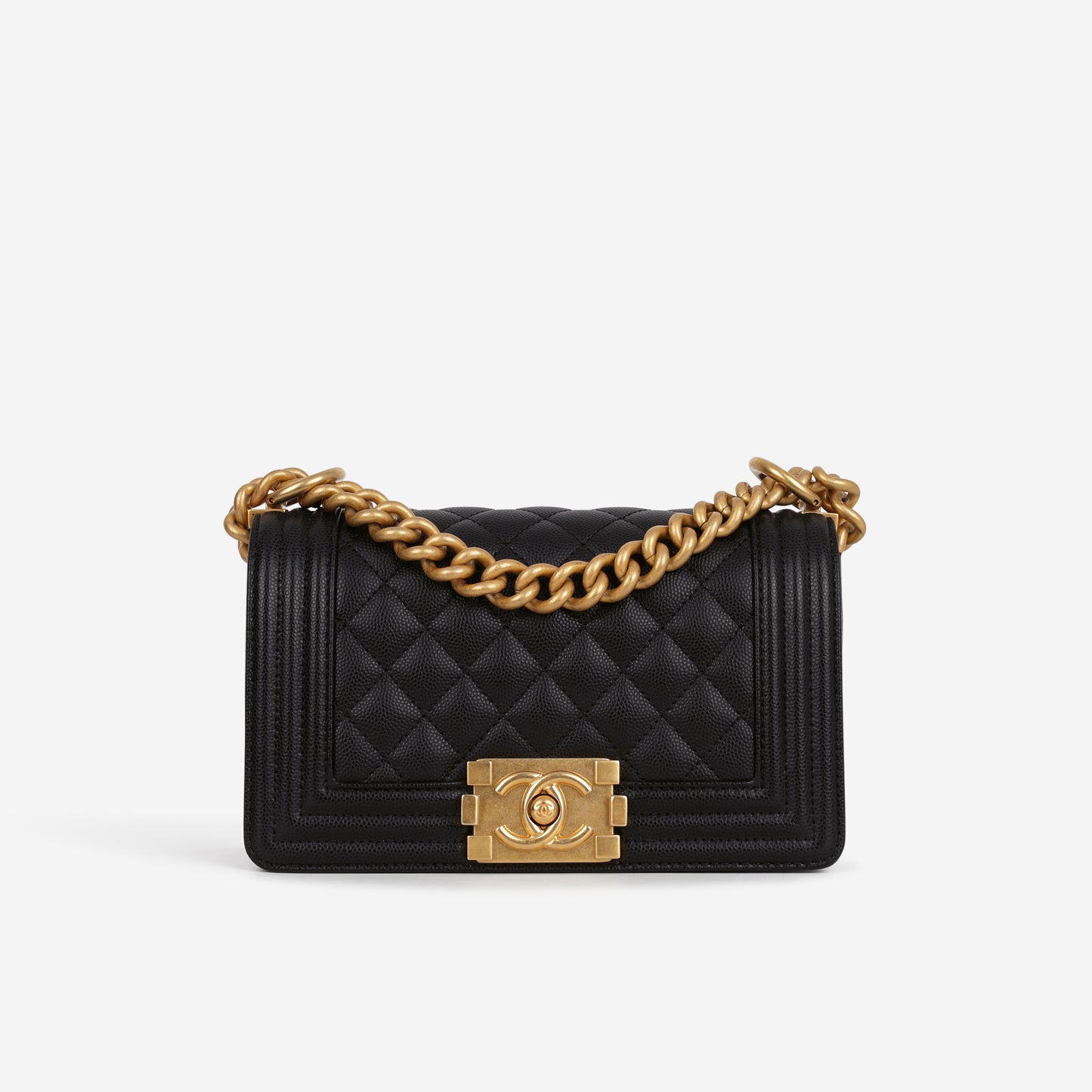 Chanel Small Boy Bag - Black Caviar | Gold Hardware