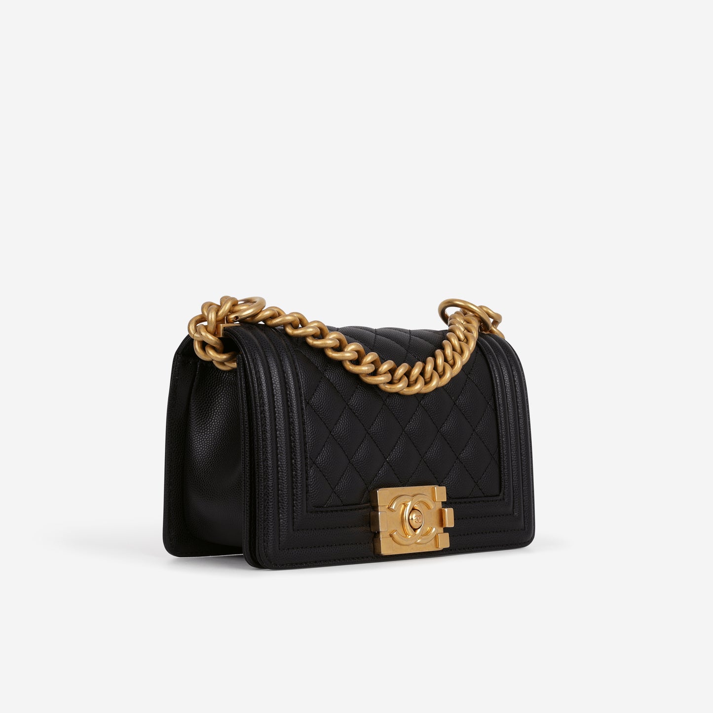 Chanel Small Boy Bag - Black Caviar | Gold Hardware