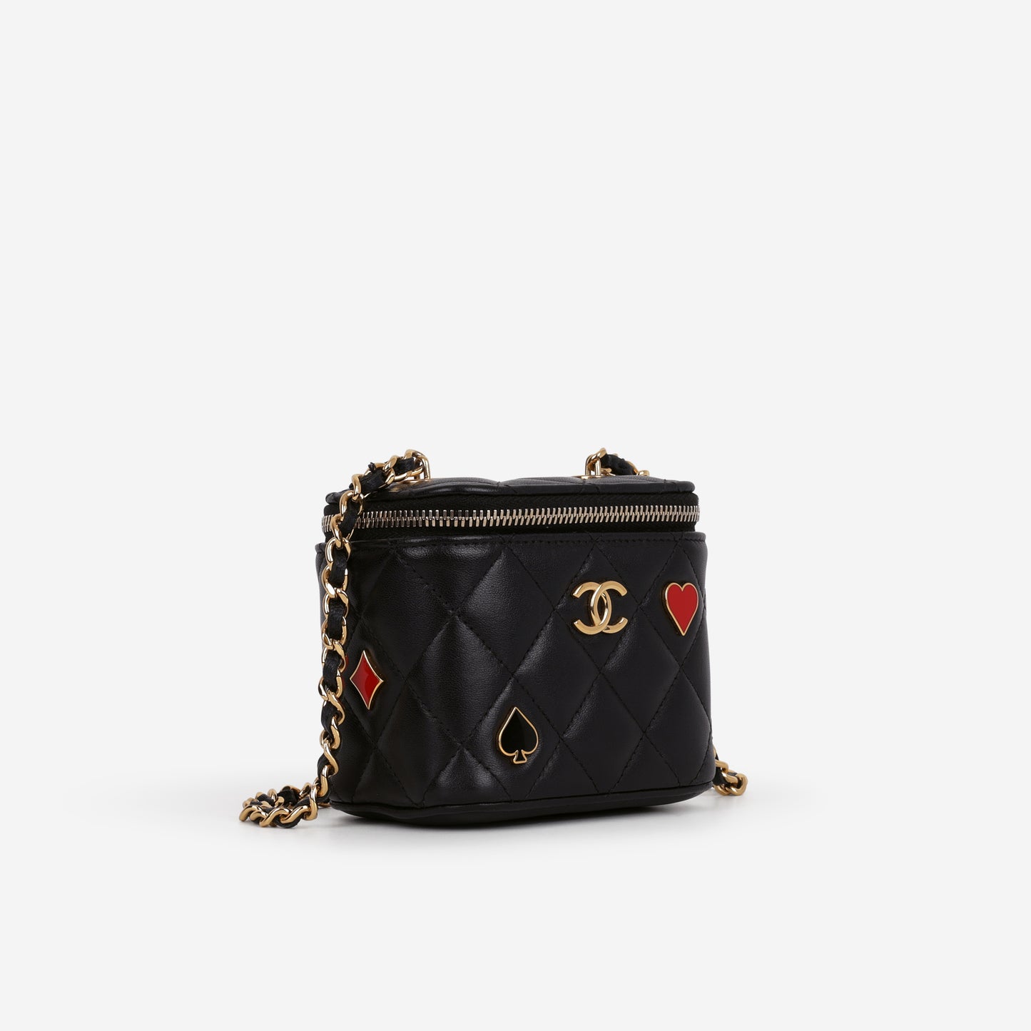 Chanel 23C Mini Vanity on Chain - Black Lambskin | Champagne Gold Hardware