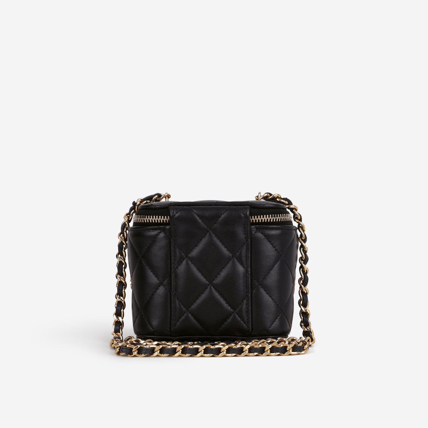 Chanel 23C Mini Vanity on Chain - Black Lambskin | Champagne Gold Hardware