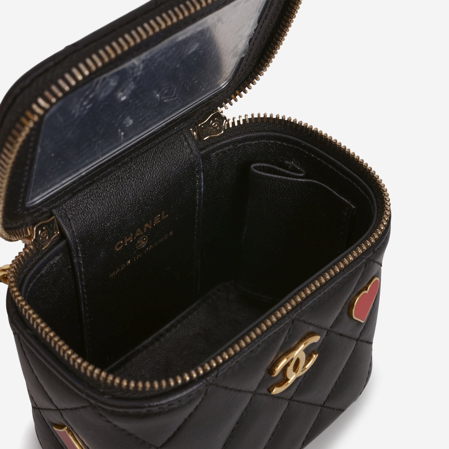 Chanel 23C Mini Vanity on Chain - Black Lambskin | Champagne Gold Hardware