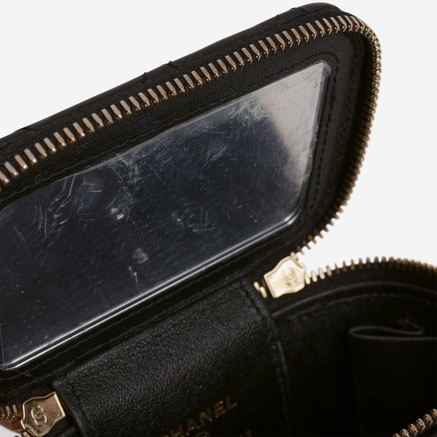 Chanel 23C Mini Vanity on Chain - Black Lambskin | Champagne Gold Hardware