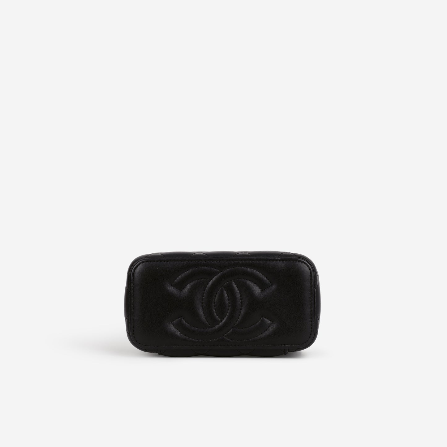 Chanel Small Vanity on Chain - Black Lambskin | Silver Hardware