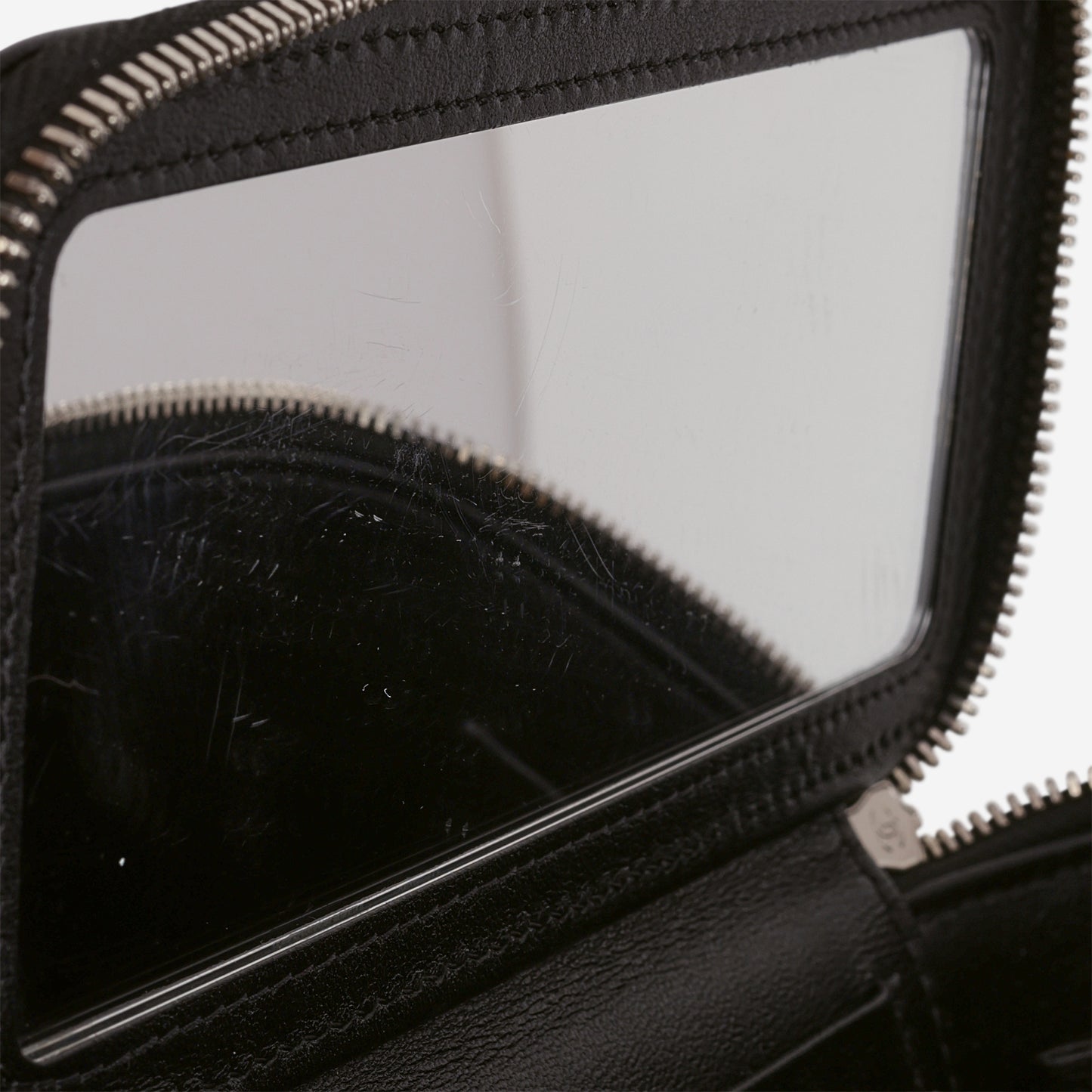 Chanel Small Vanity on Chain - Black Lambskin | Silver Hardware