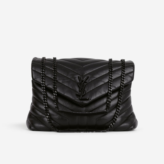 Saint Laurent Medium Loulou - Black Monochrome Calfskin