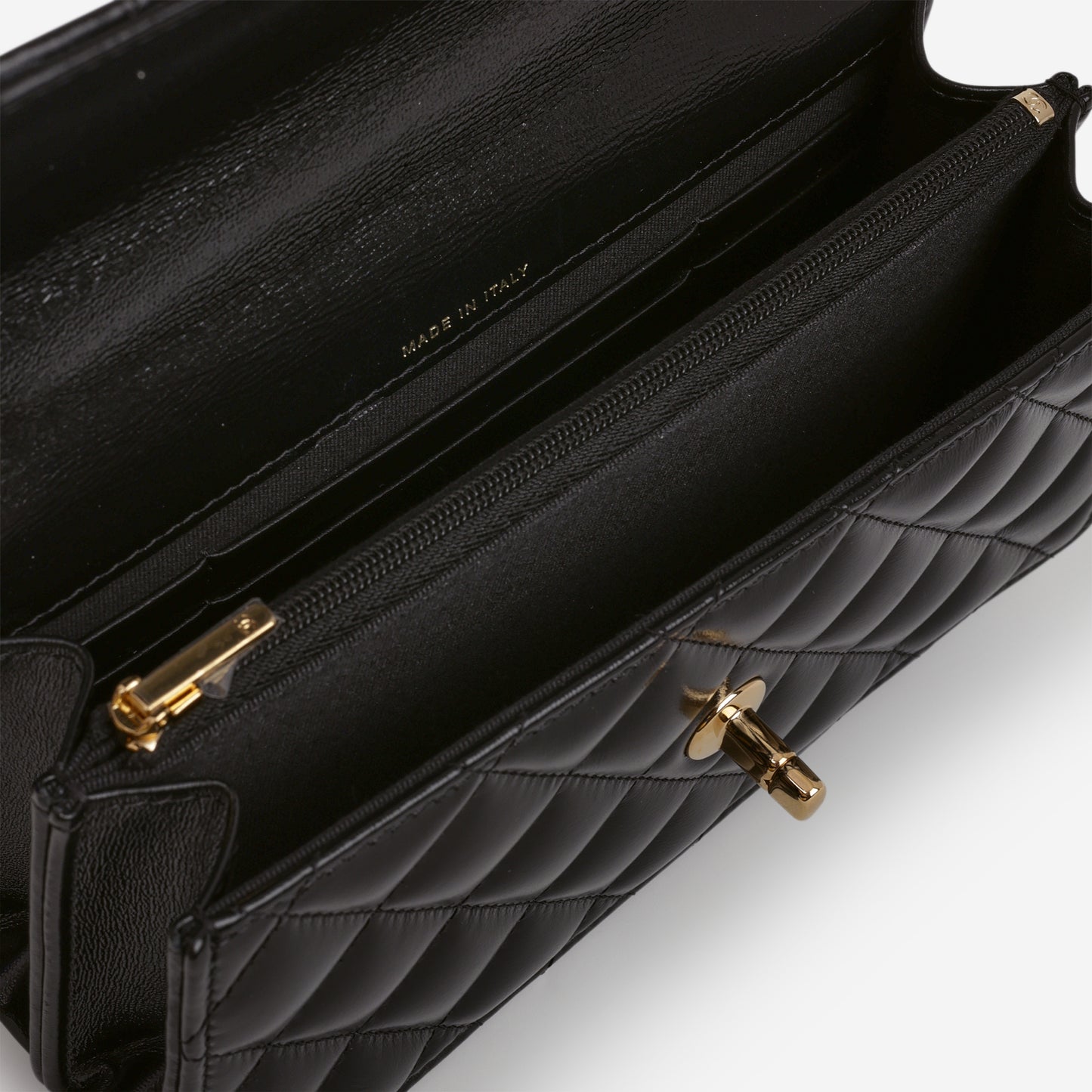 Chanel Seasonal Top Handle Wallet on Chain - Black Calfskin | Gold Hardware