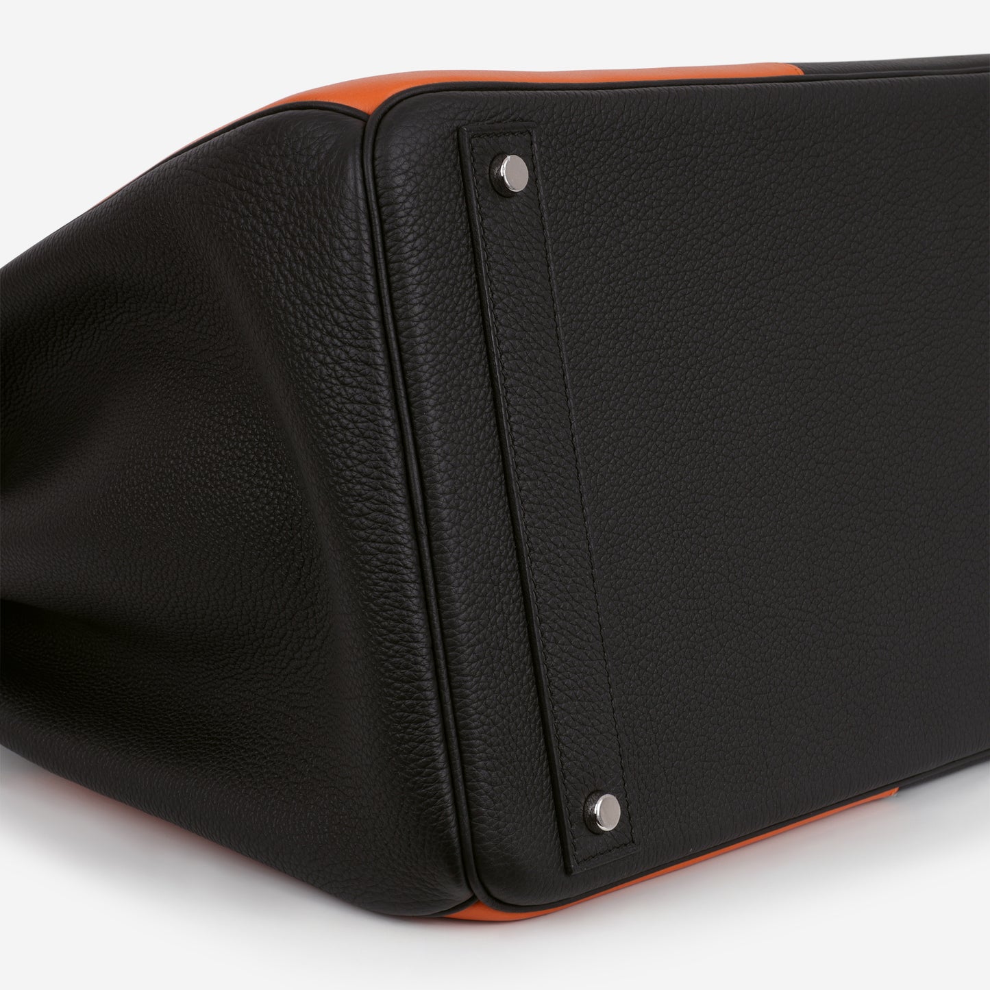 Hermès HAC 40 Casaque - Black & Orange H | Palladium Hardware