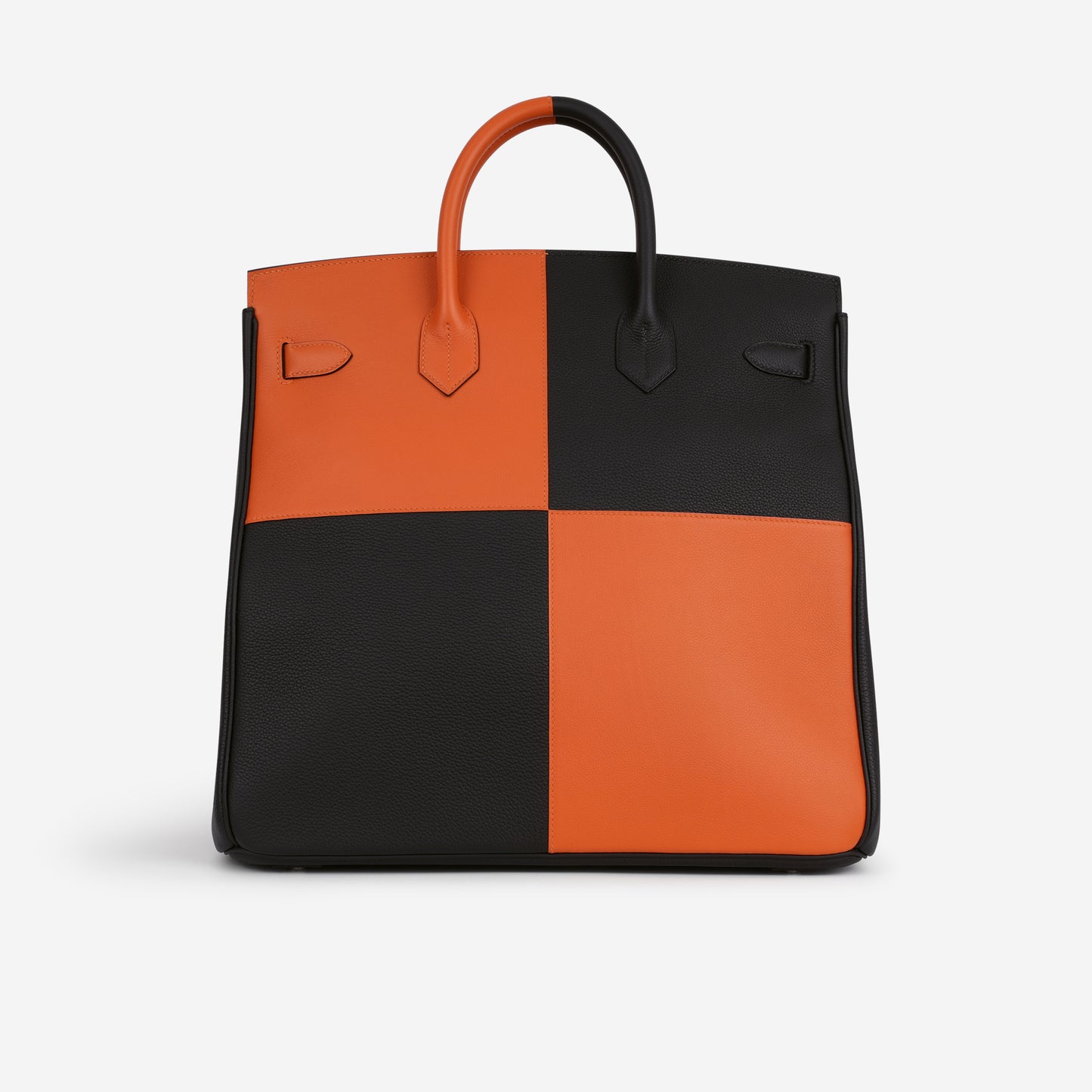 Hermès HAC 40 Casaque - Black & Orange H | Palladium Hardware