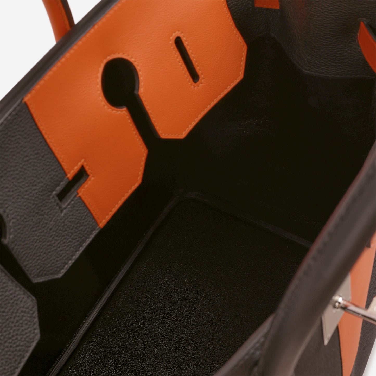 Hermès HAC 40 Casaque - Black & Orange H | Palladium Hardware