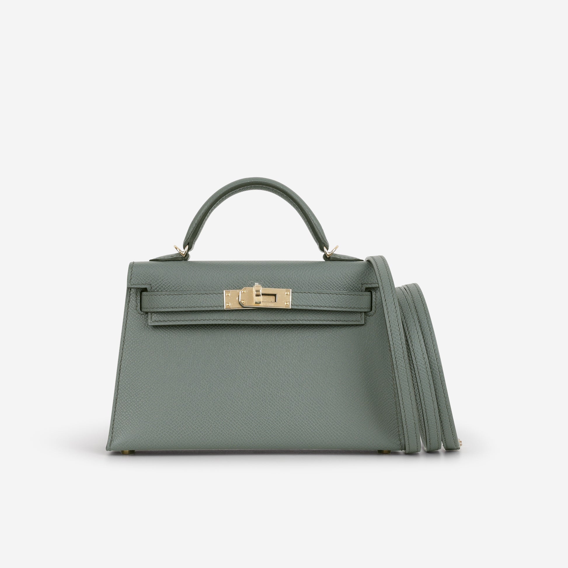 Hermès Mini Kelly - Vert Amande Epsom | Permabrass Hardware - Bagista