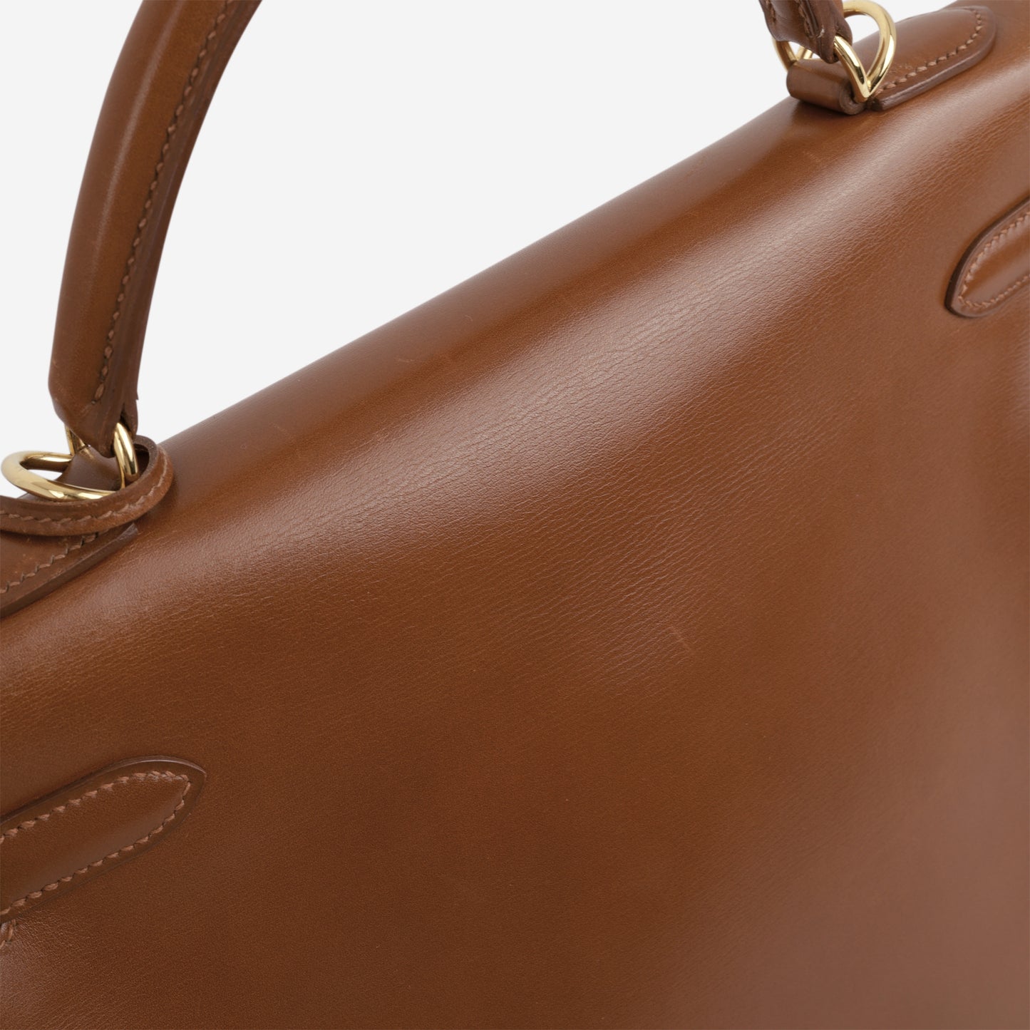 Hermès Vintage Kelly 32 Retourne - Noisette Box Calf | Gold Hardware - Bagista