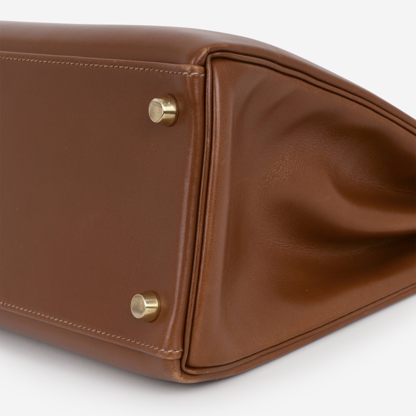 Hermès Vintage Kelly 32 Retourne - Noisette Box Calf | Gold Hardware - Bagista