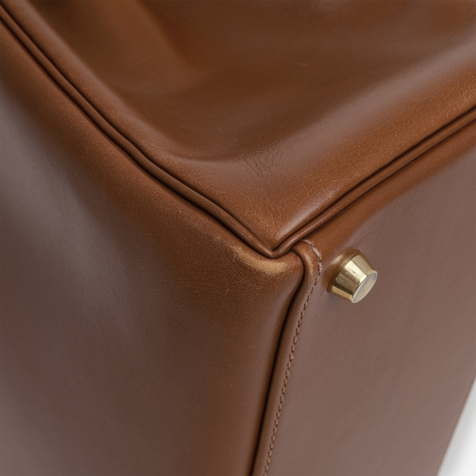 Hermès Vintage Kelly 32 Retourne - Noisette Box Calf | Gold Hardware - Bagista