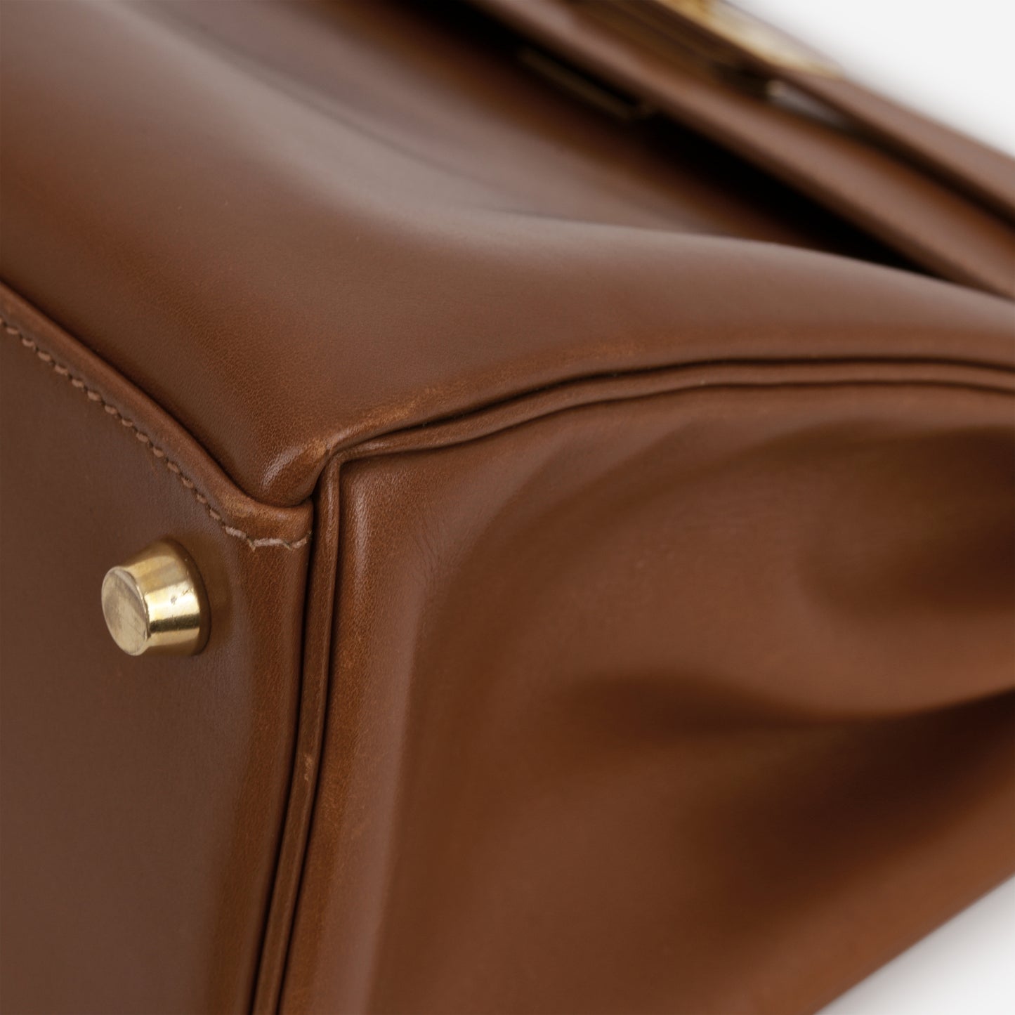Hermès Vintage Kelly 32 Retourne - Noisette Box Calf | Gold Hardware - Bagista