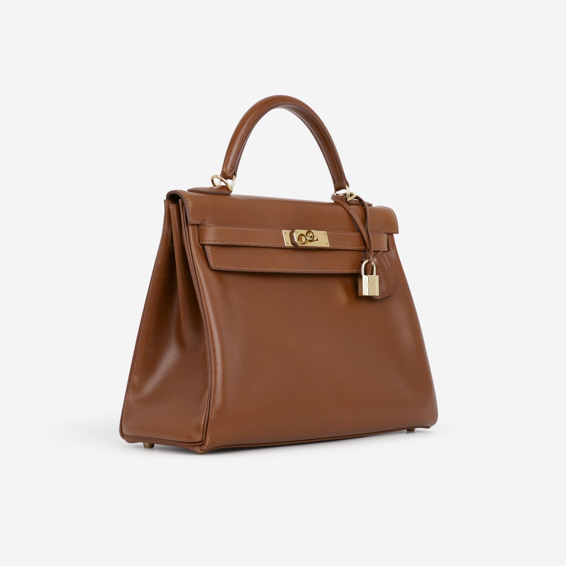 Hermès Vintage Kelly 32 Retourne - Noisette Box Calf | Gold Hardware - Bagista