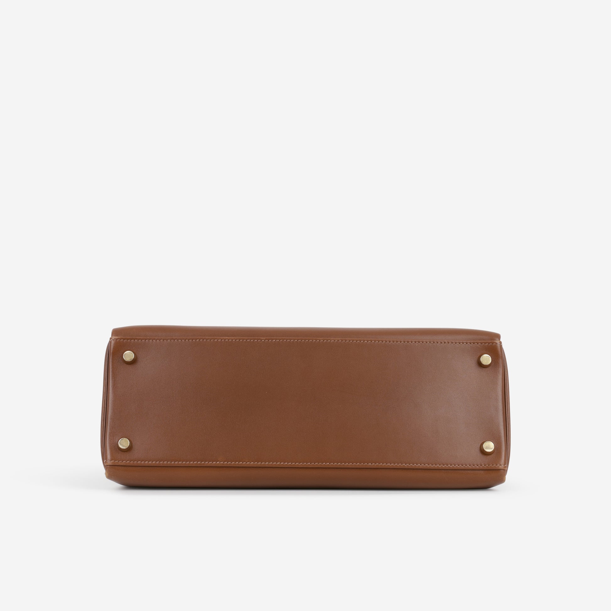 Hermès Vintage Kelly 32 Retourne - Noisette Box Calf | Gold Hardware - Bagista