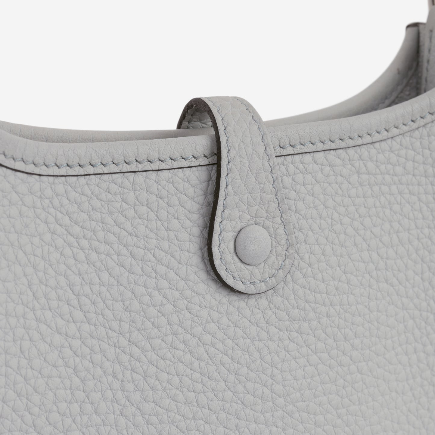 Hermès Mini Evelyne 16 - Blue Pale Clemence / Nata Strap | Palladium Hardware - Bagista