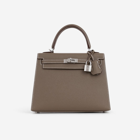Hermès Kelly 25 - Etoupe Epsom | Palladium Hardware - Bagista