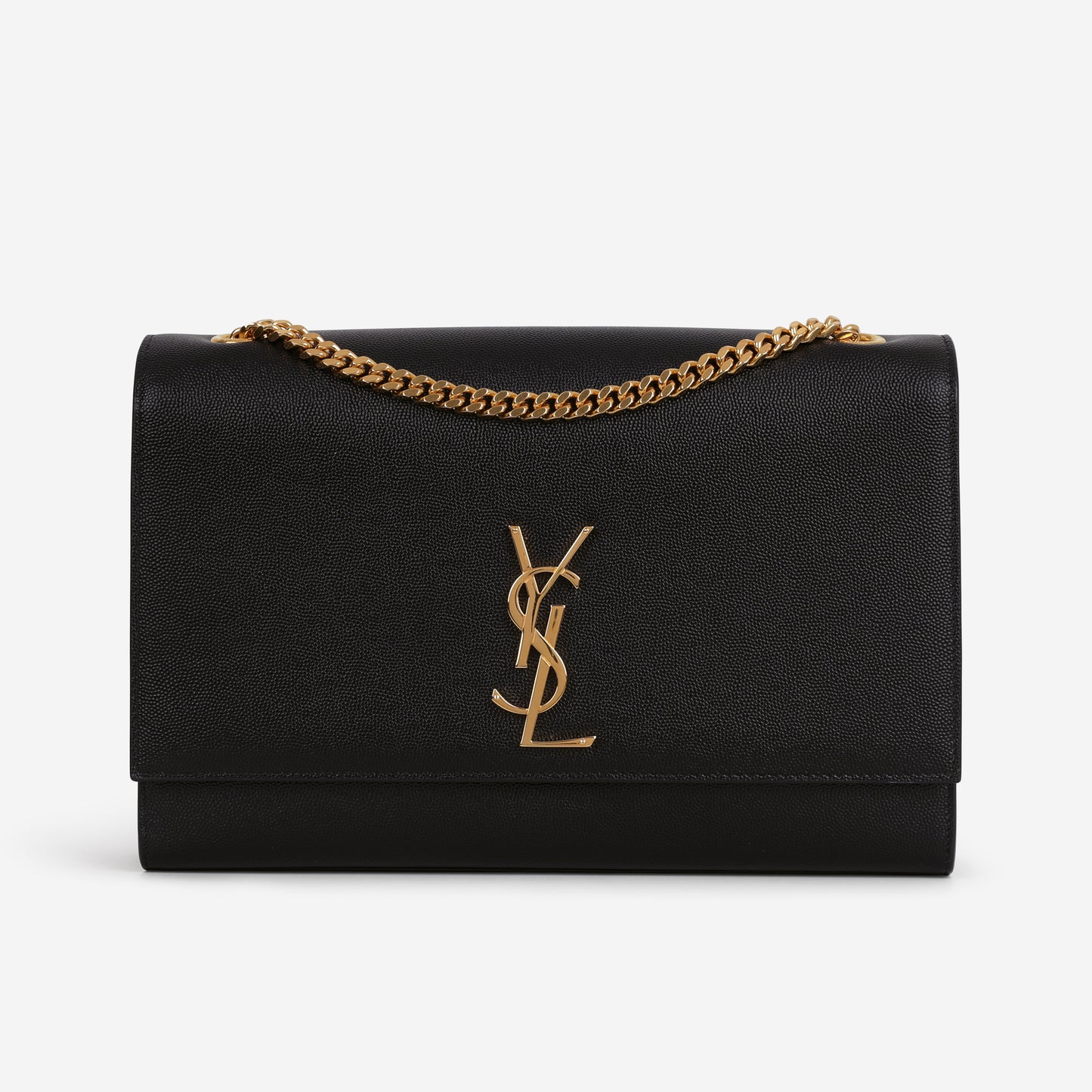 Saint Laurent Large Kate - Black Grained Calfskin | Gold Hardware