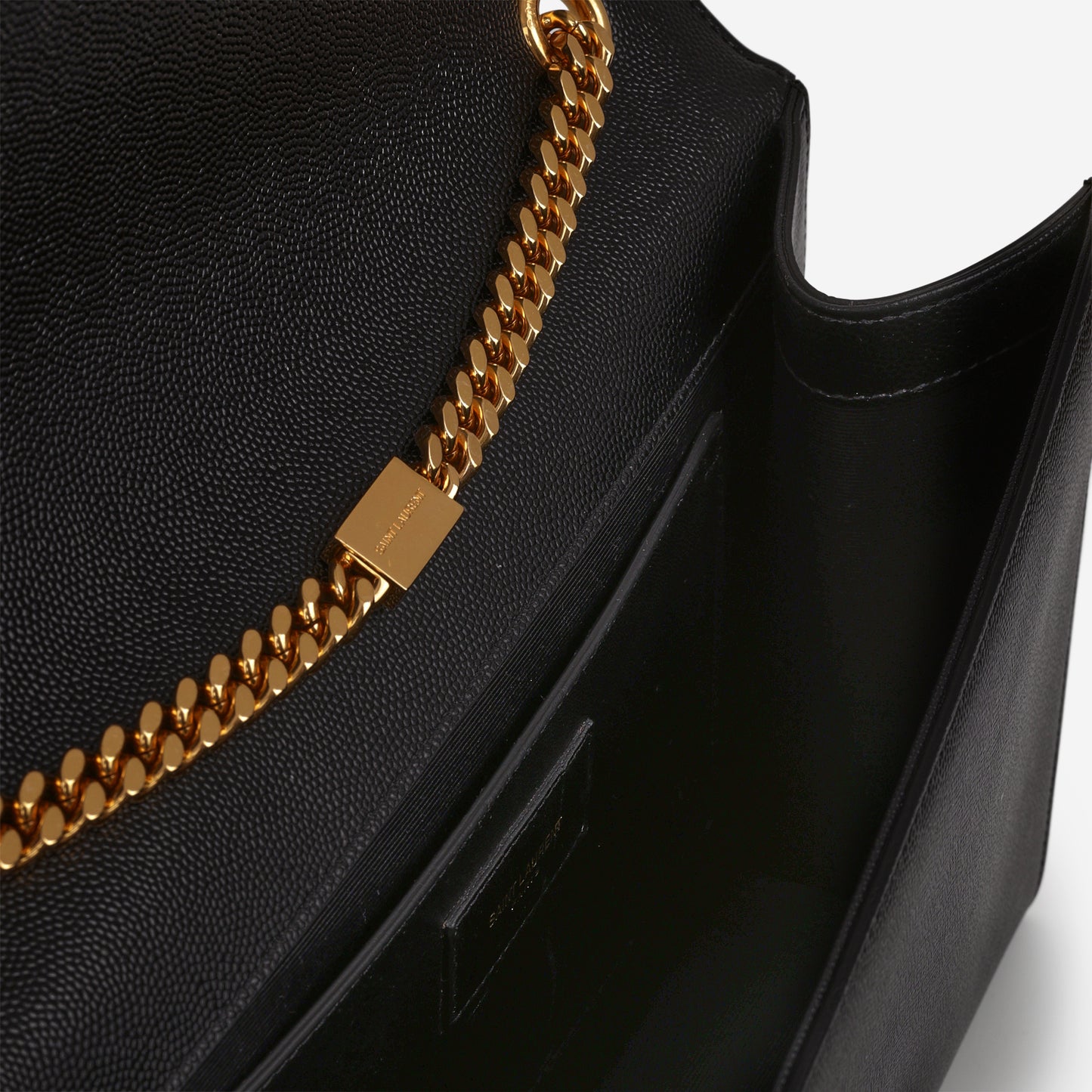 Saint Laurent Large Kate - Black Grained Calfskin | Gold Hardware