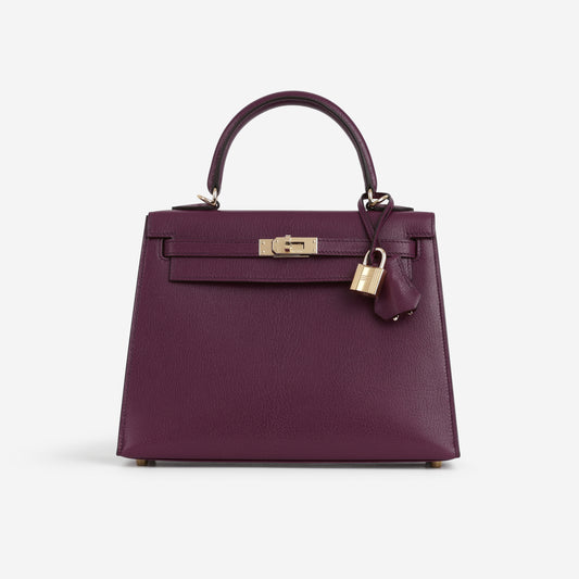 Hermès Kelly 25 - Anemone Chevre Chamkila | Permbrass Hardware - Bagista
