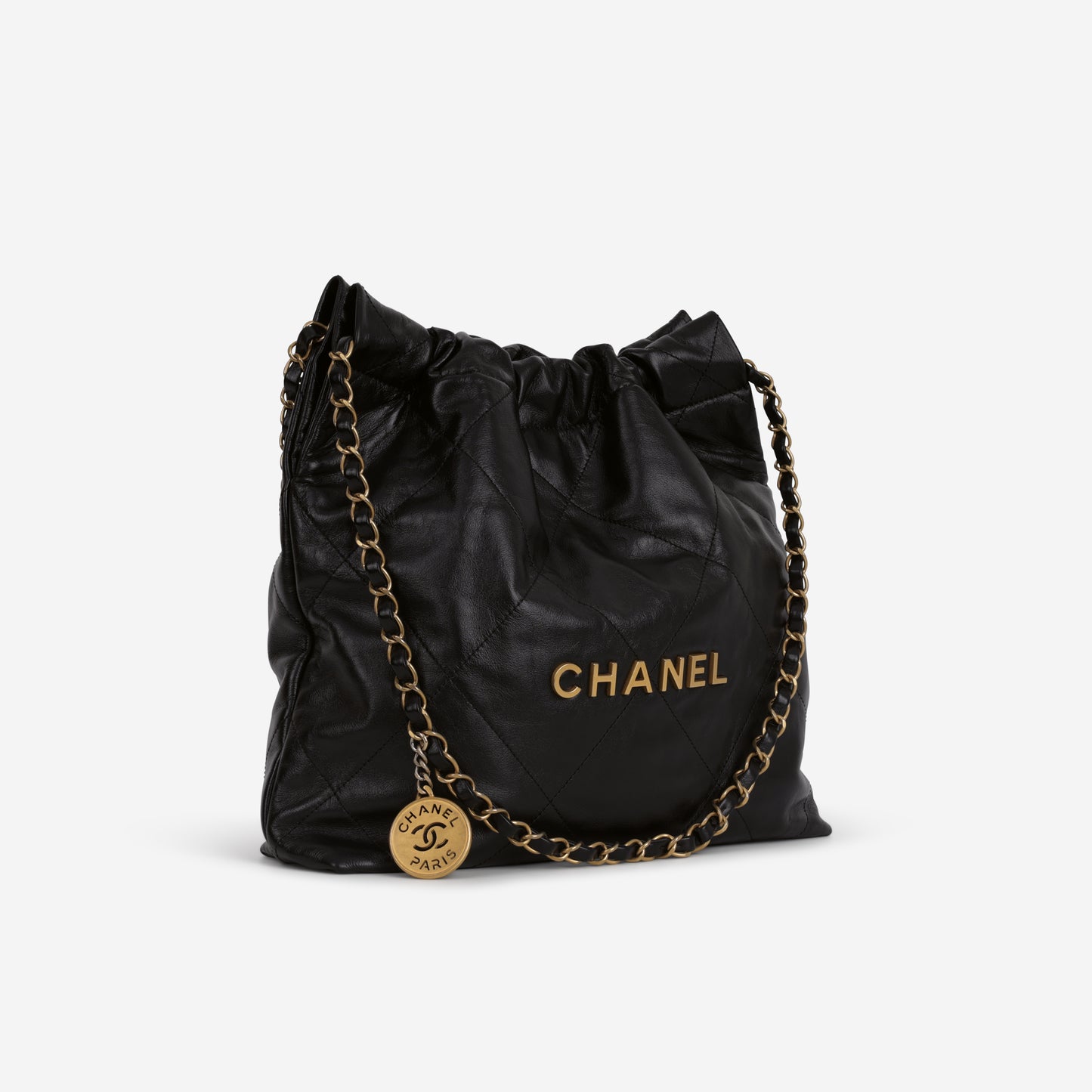 Chanel Small 22 Tote - Black Calfskin | Gold Hardware