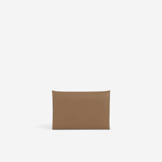 Hermès Calvi Card Holder Verso -  Alezan Epsom / Peppermint Interior | Palladium Hardware - Bagista
