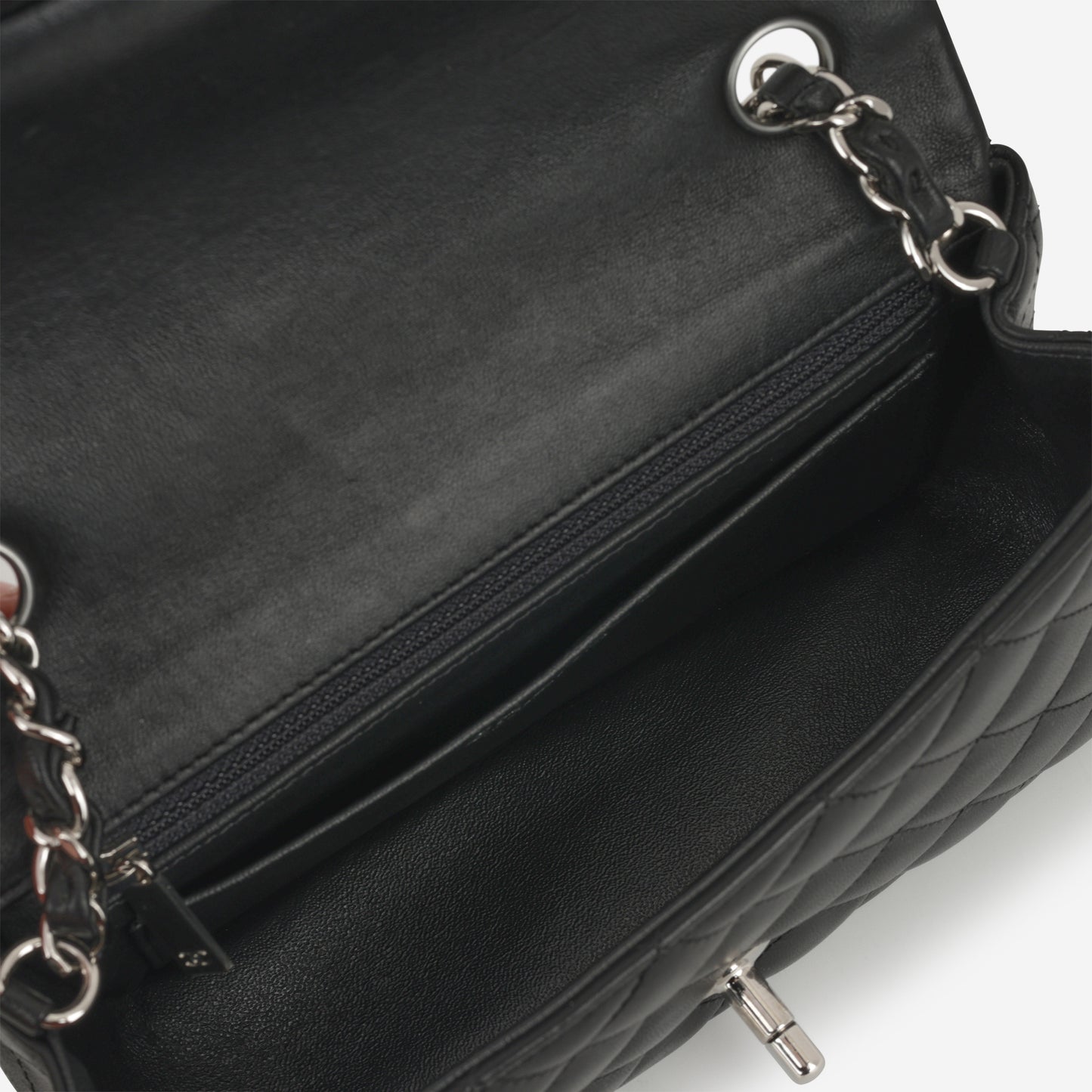 Chanel Mini Rectangular - Black Lambskin | Silver Hardware