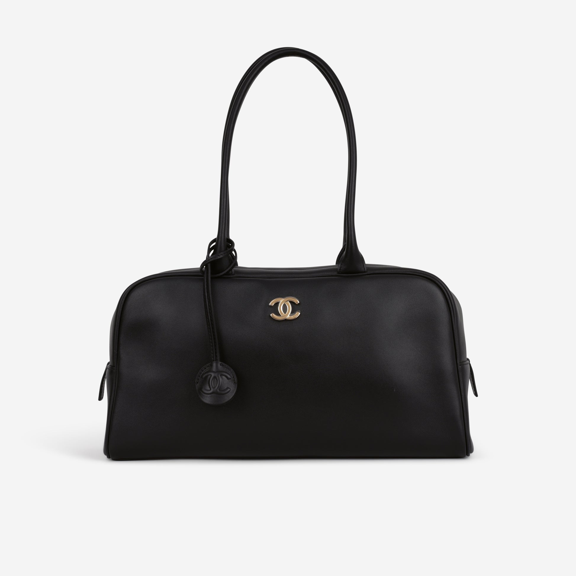 Chanel 26S Large Bowling Bag - Black Calfskin | Gold Hardware - Bagista