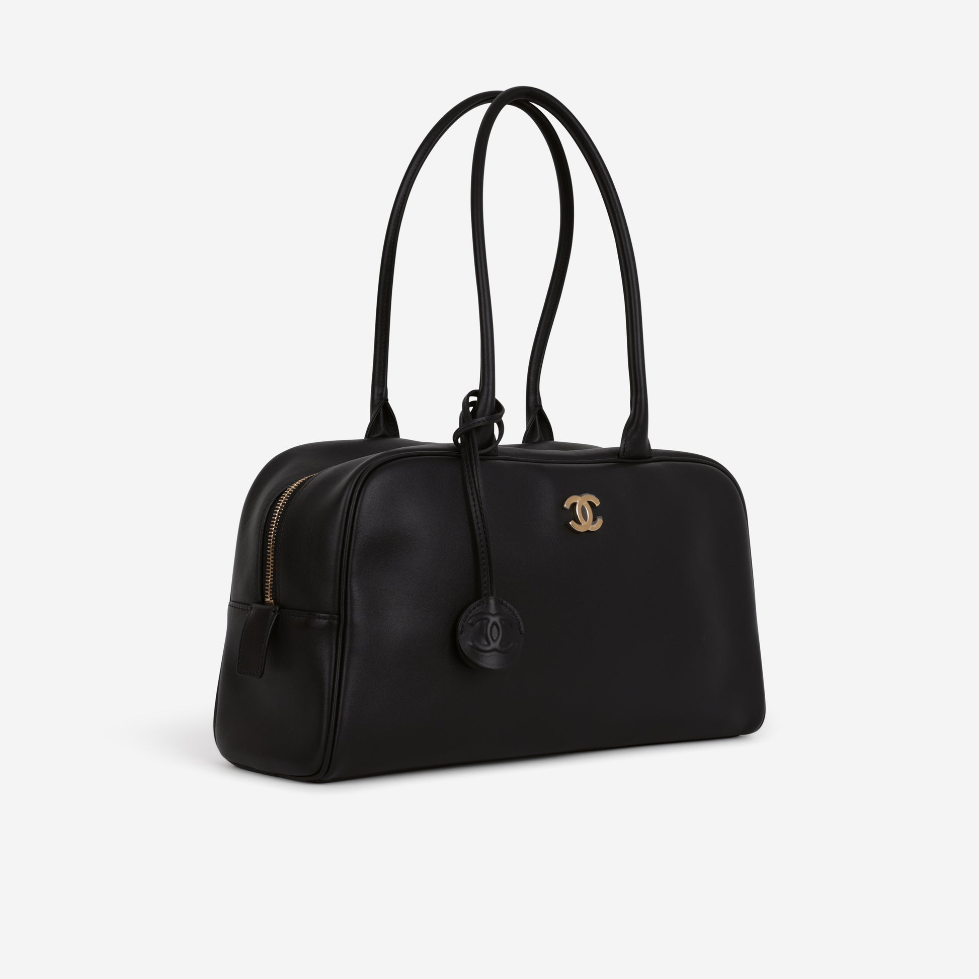 Chanel 26S Large Bowling Bag - Black Calfskin | Gold Hardware - Bagista