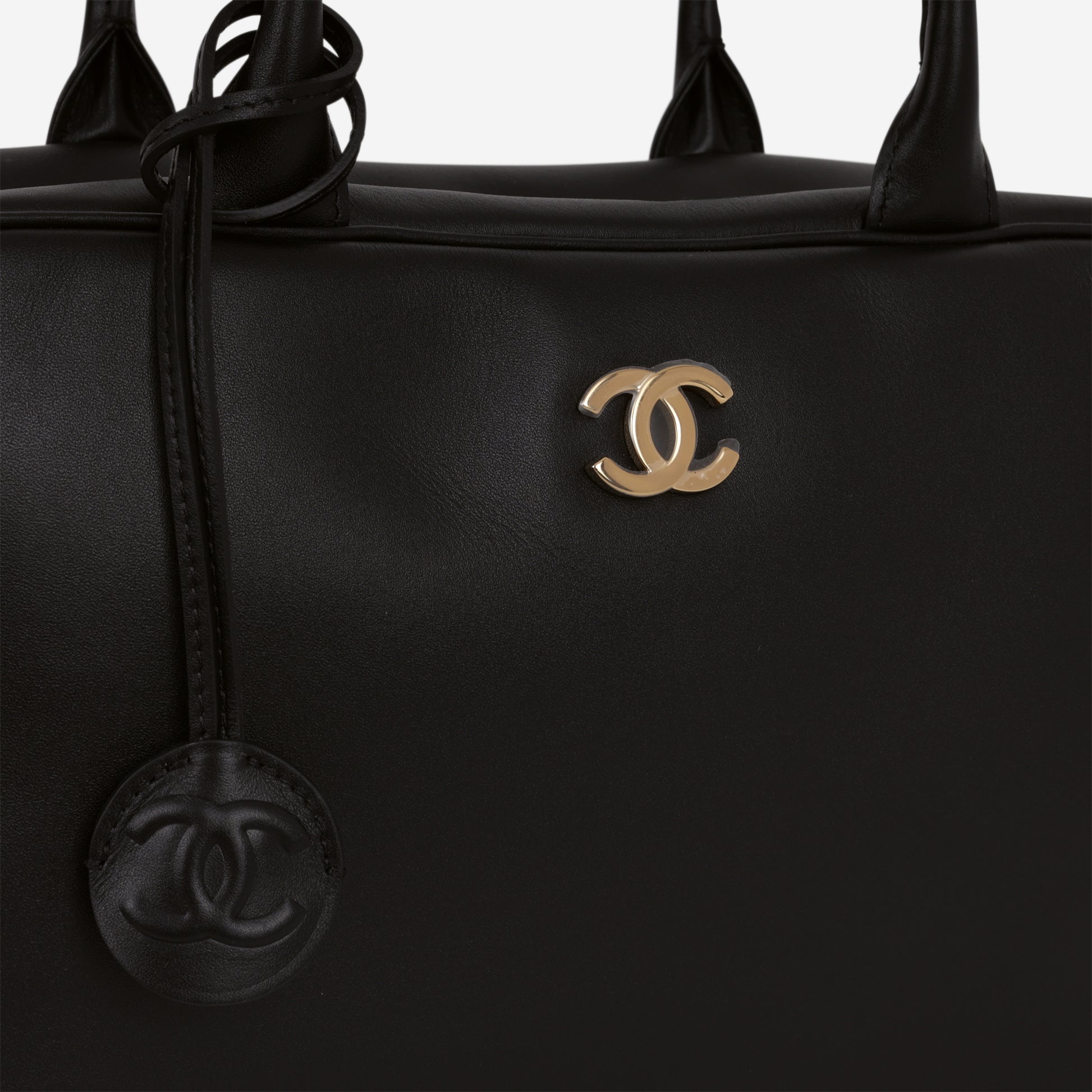 Chanel 26S Large Bowling Bag - Black Calfskin | Gold Hardware - Bagista