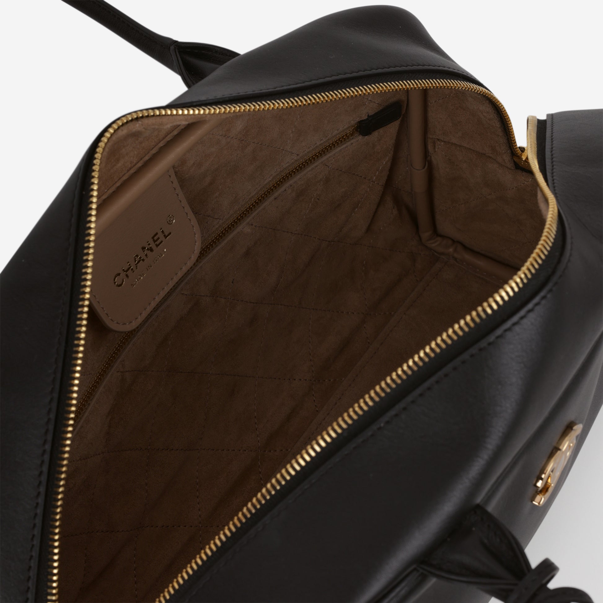 Chanel 26S Large Bowling Bag - Black Calfskin | Gold Hardware - Bagista