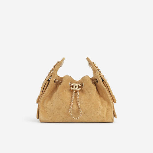 Chanel Mini 25 Hobo - Mustard Yellow Suede | Gold Hardware