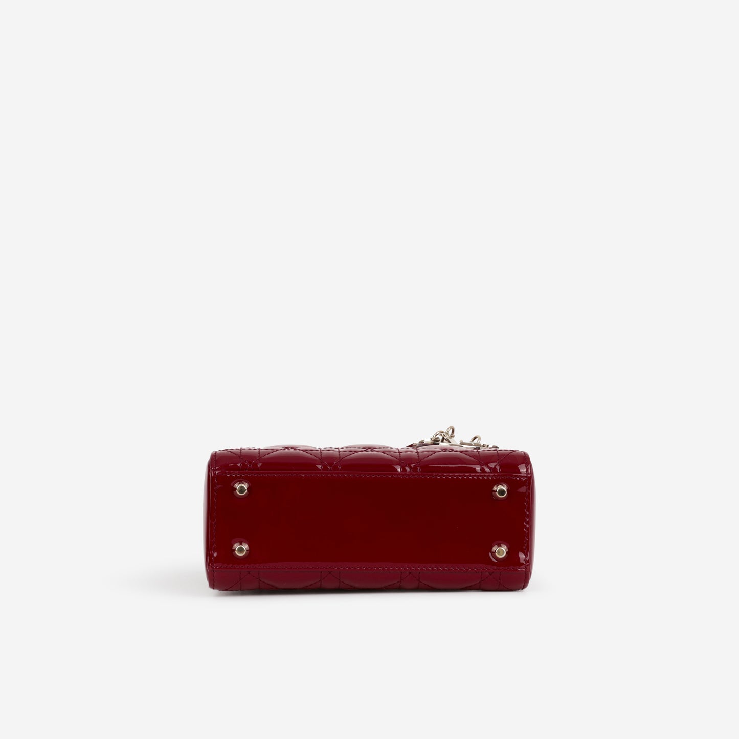 Dior Mini Lady Dior - Cherry Red Patent | Champagne Gold Hardware - Bagista