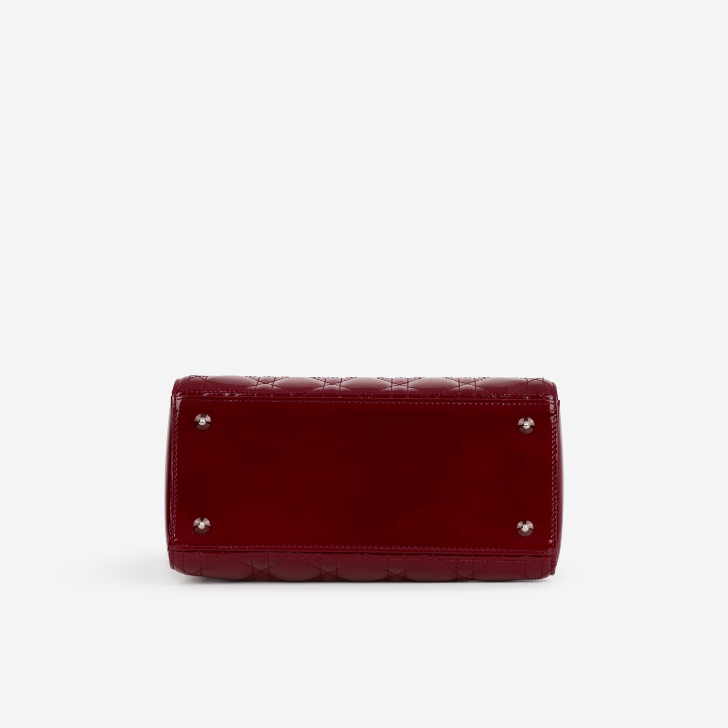 Medium Lady Dior - Cherry Red Patent | Silver Hardware - Bagista
