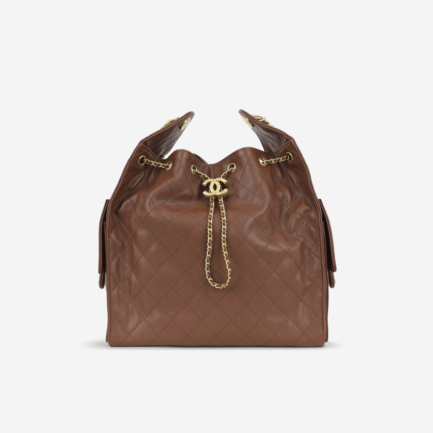Chanel Medium 25 Hobo Bag - Brown Caviar | Aged Gold Hardware - Bagista