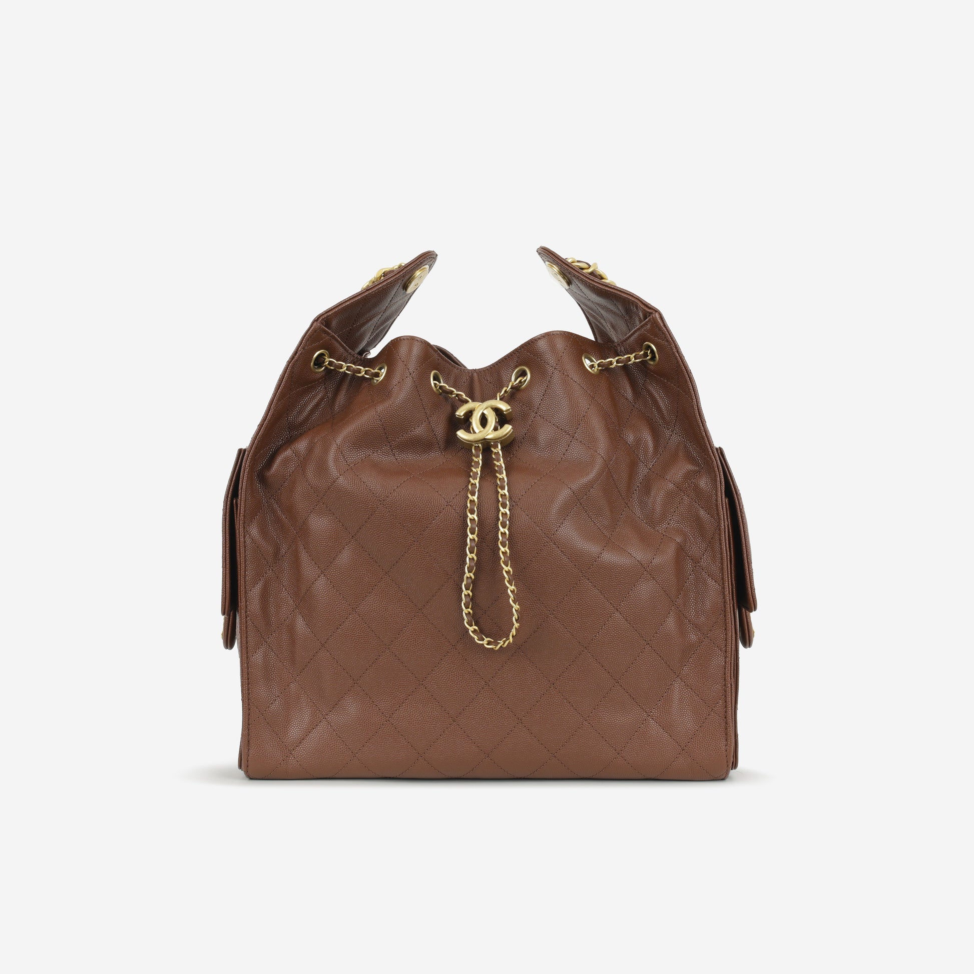 Chanel Medium 25 Hobo Bag - Brown Caviar | Aged Gold Hardware - Bagista